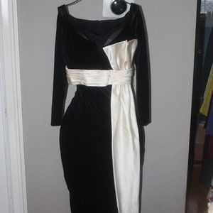 Beautiful custom made, formal black velvet dress